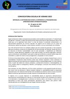 Convocatoria - Escuela de verano 2022